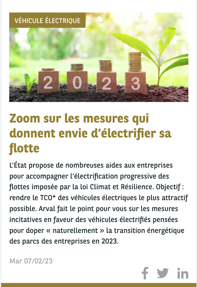 Zoom sur les mesures qui donnent envie d’électrifier sa flotte