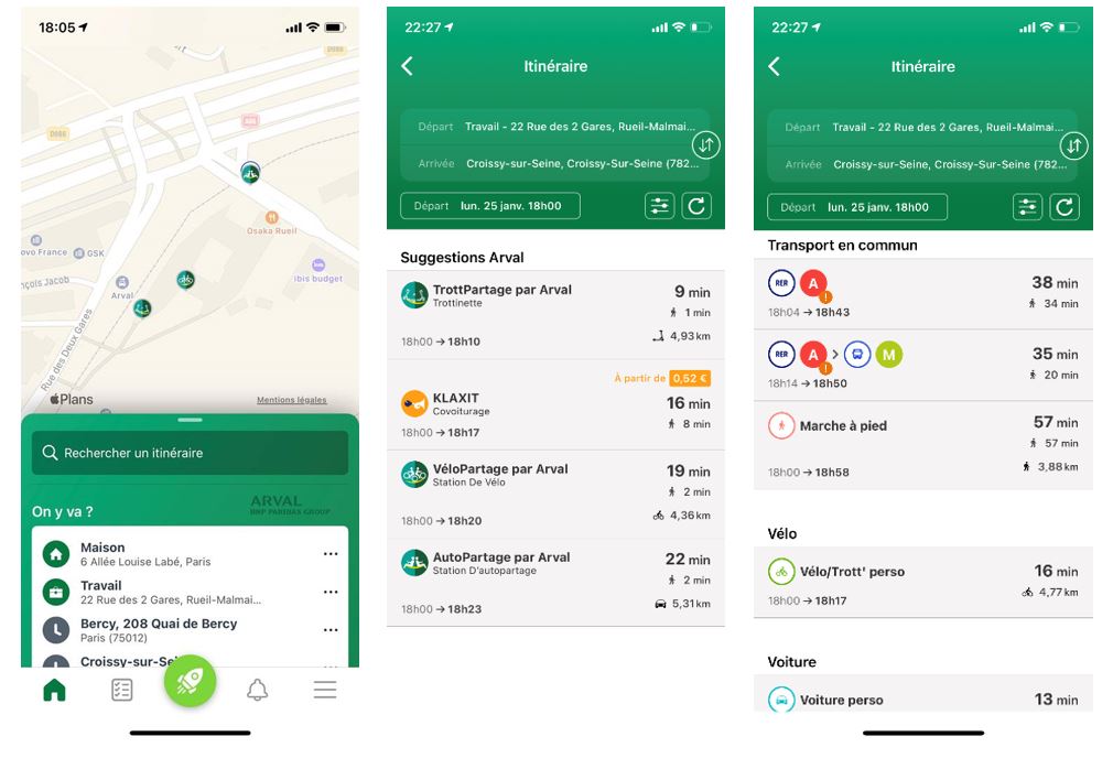 Captures Arval Mobility App