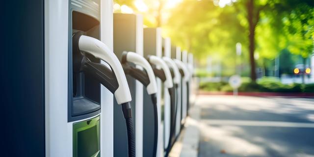 rangée de bornes de recharge