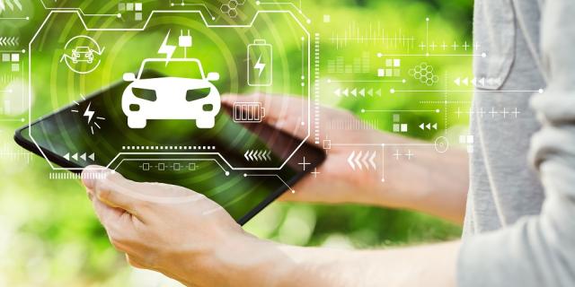 Visuel d'une voiture connectée